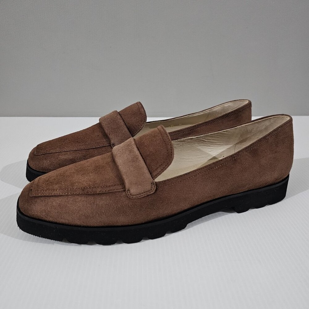 Amalfi By Rangoni Giuliano Slip On Loafer Castagno Cashmere Brown Suede Size 10